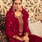 Velvet Sequins, Embroidery and Lace Straight Kurta with Pant & Dupatta