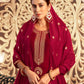 Velvet Sequins, Embroidery and Lace Straight Kurta with Pant & Dupatta