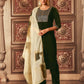 Velvet Sequins, Embroidery and Lace Straight Kurta with Pant & Dupatta
