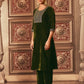 Velvet Sequins, Embroidery and Lace Straight Kurta with Pant & Dupatta