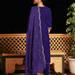 Velvet Sequins, Embroidery and Lace Straight Kurta with Pant & Dupatta