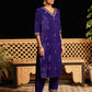 Velvet Sequins, Embroidery and Lace Straight Kurta with Pant & Dupatta