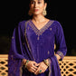 Velvet Sequins, Embroidery and Lace Straight Kurta with Pant & Dupatta