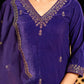 Velvet Sequins, Embroidery and Lace Straight Kurta with Pant & Dupatta