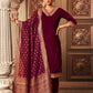 Velvet Dyed, Sequins, Embroidery and Lace Straight Kurta with Pant & Dupatta