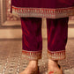 Velvet Dyed, Sequins, Embroidery and Lace Straight Kurta with Pant & Dupatta