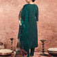Silk Blend Embroidered Straight Kurta with Pant & Dupatta