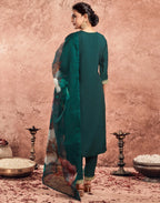 Silk Embroidered Straight 3 Piece Kurta Set