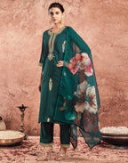 Silk Embroidered Straight 3 Piece Kurta Set