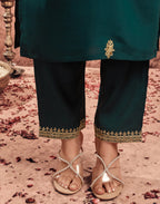 Silk Embroidered Straight 3 Piece Kurta Set