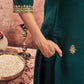 Silk Blend Embroidered Straight Kurta with Pant & Dupatta