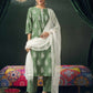 Silk Blend Printed Straight Kurta with Pant & Dupatta