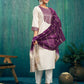 Silk Blend Woven Straight Kurta with Pant & Dupatta