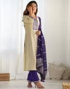 Silk Blend Embroidered Straight 3 Piece Kurta Set