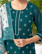 Georgette Embellished Straight 3 Piece Kurta Set