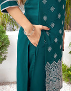 Georgette Embellished Straight 3 Piece Kurta Set