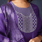 Cotton Blend Sequence, Embroidery Straight Kurta with Pant & Dupatta