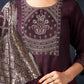 Cotton Blend Sequence Embroidery, Foil Print and Gota Lace Straight Kurta with Pant & Dupatta