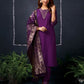 Cotton Blend Sequence Embroidery, Foil Print and Gota Lace Straight Kurta with Pant & Dupatta