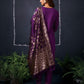 Cotton Blend Sequence Embroidery, Foil Print and Gota Lace Straight Kurta with Pant & Dupatta