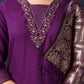 Cotton Blend Sequence Embroidery, Foil Print and Gota Lace Straight Kurta with Pant & Dupatta