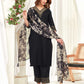 Cotton Blend Sequence Embroidery, Foil Print and Gota Lace Straight Kurta with Pant & Dupatta