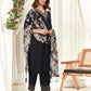 Cotton Blend Sequence Embroidery, Foil Print and Gota Lace Straight Kurta with Pant & Dupatta