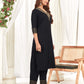 Cotton Blend Sequence Embroidery, Foil Print and Gota Lace Straight Kurta with Pant & Dupatta