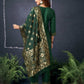 Cotton Blend Sequence Embroidery, Foil Print and Gota Lace Straight Kurta with Pant & Dupatta