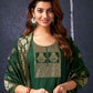 Cotton Blend Sequence Embroidery, Foil Print and Gota Lace Straight Kurta with Pant & Dupatta