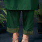 Cotton Blend Sequence Embroidery, Foil Print and Gota Lace Straight Kurta with Pant & Dupatta