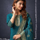 Cotton Blend Sequence Embroidery, Foil Print and Lace Straight Kurta with Pant & Dupatta