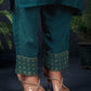 Cotton Blend Sequence Embroidery, Foil Print and Lace Straight Kurta with Pant & Dupatta
