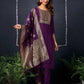 Cotton Blend Sequence, Embroidery and Lace Straight Kurta with Pant & Dupatta