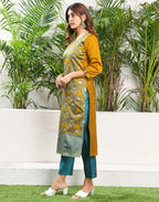 Silk Jacquard Woven Straight 3 Piece Kurta Set