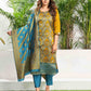 Silk Blend Jacquard Work Straight Kurta with Pant & Dupatta