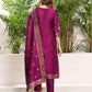 Silk Blend Jacquard Work Straight Kurta with Pant & Dupatta