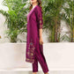 Silk Blend Jacquard Work Straight Kurta with Pant & Dupatta
