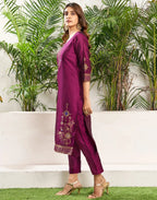 Silk Jacquard Woven Straight 3 Piece Kurta Set