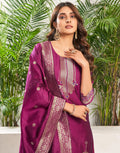 Silk Jacquard Woven Straight 3 Piece Kurta Set