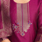 Silk Blend Jacquard Work Straight Kurta with Pant & Dupatta