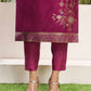 Silk Blend Jacquard Work Straight Kurta with Pant & Dupatta