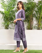 Silk Jacquard Woven Straight 3 Piece Kurta Set