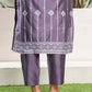 Silk Blend Jacquard Work Straight Kurta with Pant & Dupatta
