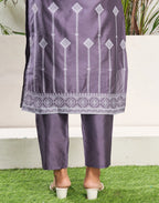 Silk Jacquard Woven Straight 3 Piece Kurta Set