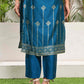 Silk Blend Jacquard Work Straight Kurta with Pant & Dupatta