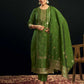 Silk Blend Jacquard Work Straight Kurta with Pant & Dupatta