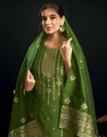 Silk Jacquard Woven Straight 3 Piece Kurta Set