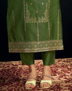 Silk Jacquard Woven Straight 3 Piece Kurta Set