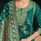 Silk Blend Jacquard Work Straight Kurta with Pant & Dupatta